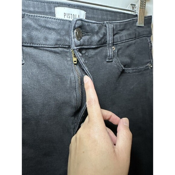 Pistola Black Skinny Mid Rise Jeans Denim Grunge Goth Stretch Women's 28 - Picture 4 of 12